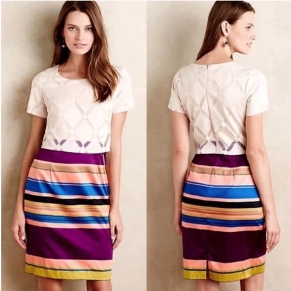NWTAnthropologie Weston Carolina popover stripe sheath dress Size 8 JB